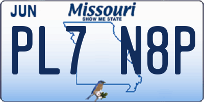 MO license plate PL7N8P