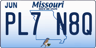 MO license plate PL7N8Q