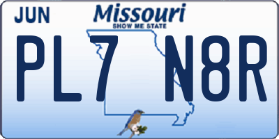 MO license plate PL7N8R