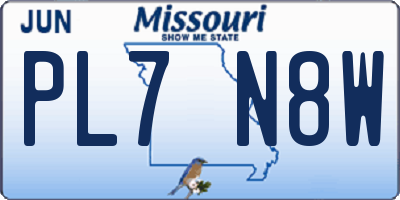 MO license plate PL7N8W
