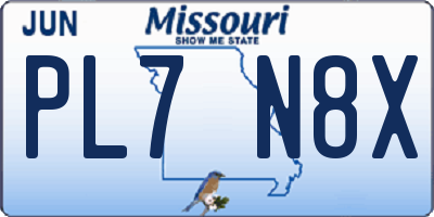 MO license plate PL7N8X