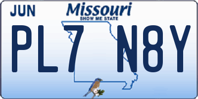 MO license plate PL7N8Y
