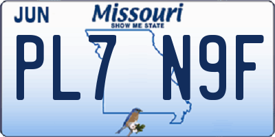 MO license plate PL7N9F