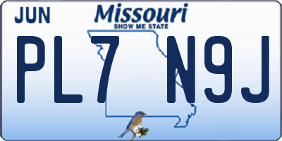 MO license plate PL7N9J
