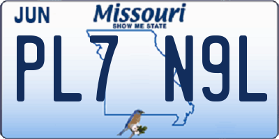 MO license plate PL7N9L