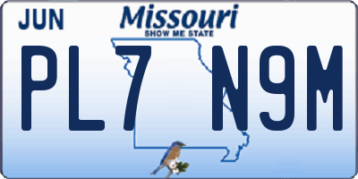 MO license plate PL7N9M