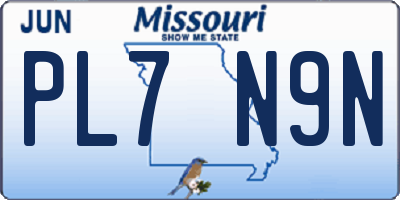 MO license plate PL7N9N