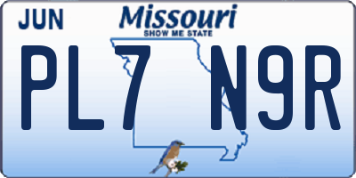 MO license plate PL7N9R