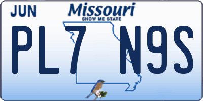 MO license plate PL7N9S