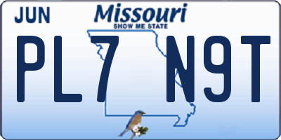 MO license plate PL7N9T