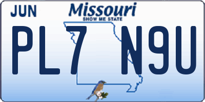 MO license plate PL7N9U