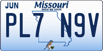 MO license plate PL7N9V
