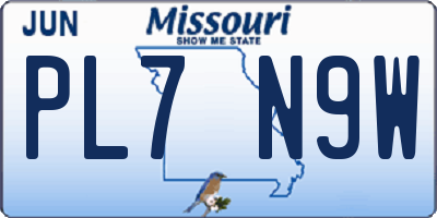 MO license plate PL7N9W