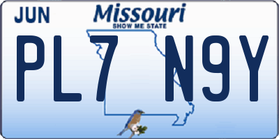MO license plate PL7N9Y