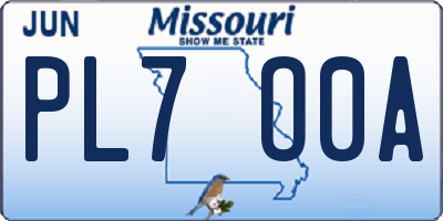 MO license plate PL7O0A