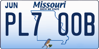 MO license plate PL7O0B