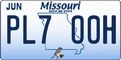 MO license plate PL7O0H