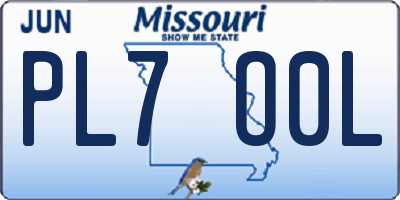 MO license plate PL7O0L