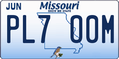 MO license plate PL7O0M
