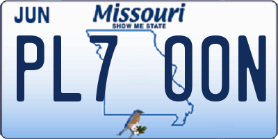 MO license plate PL7O0N