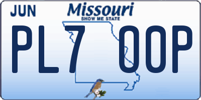 MO license plate PL7O0P