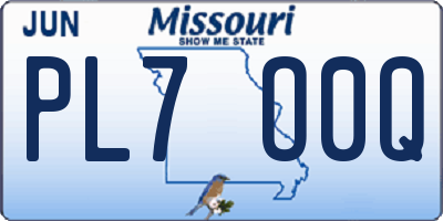 MO license plate PL7O0Q