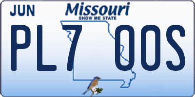 MO license plate PL7O0S
