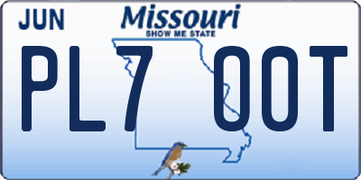 MO license plate PL7O0T
