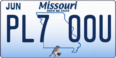 MO license plate PL7O0U