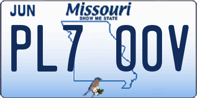 MO license plate PL7O0V