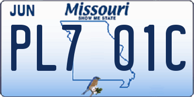 MO license plate PL7O1C