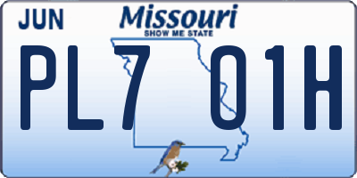 MO license plate PL7O1H