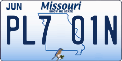 MO license plate PL7O1N