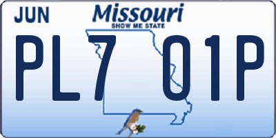 MO license plate PL7O1P