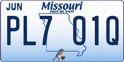 MO license plate PL7O1Q