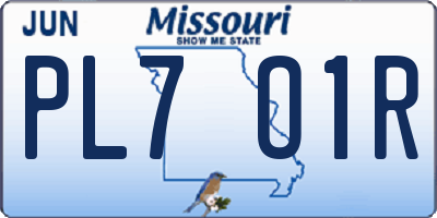 MO license plate PL7O1R