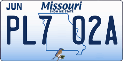 MO license plate PL7O2A