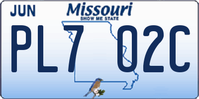 MO license plate PL7O2C