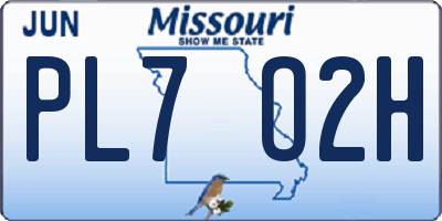 MO license plate PL7O2H