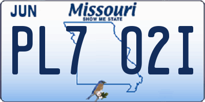 MO license plate PL7O2I