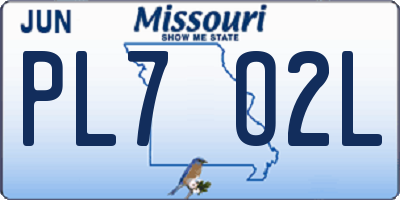MO license plate PL7O2L