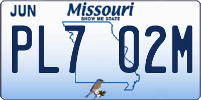 MO license plate PL7O2M