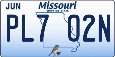 MO license plate PL7O2N