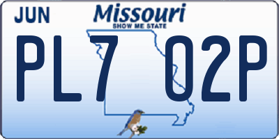 MO license plate PL7O2P