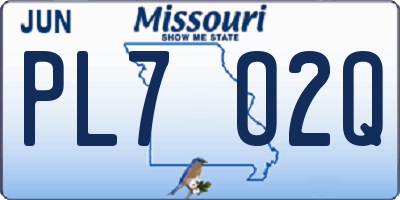 MO license plate PL7O2Q