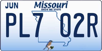 MO license plate PL7O2R