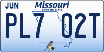 MO license plate PL7O2T
