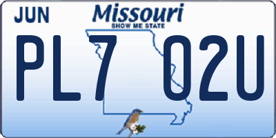 MO license plate PL7O2U