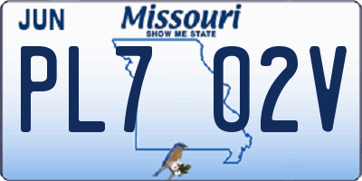 MO license plate PL7O2V