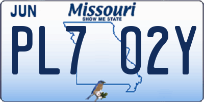 MO license plate PL7O2Y